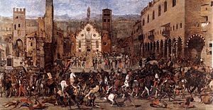 Domenico morone, la cacciata dei bonacolsi da mantova, 1494