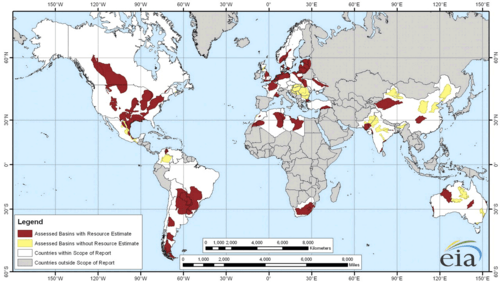 EIA World Shale Gas Map