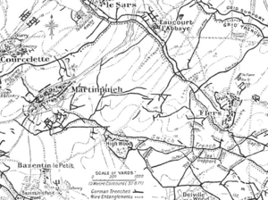German defensive lines, Martinpuich, Le Sars and Flers area, Somme 1916