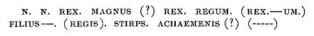 Grotefend hypothesized sentence structure for Persepolitan inscriptions