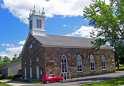 The Hopewell Presbyterian Church, a Registered Historic Place at the junction of Route 302 and Thompson Ridge Road.