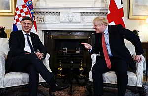 Johnson and PM Plenković at Downing Street