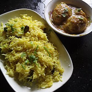Kesar Pulao and Dim Kosha
