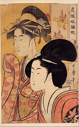 Kitagawa Utamaro - Two Beauties with Bamboo - Google Art Project