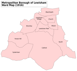 Lewisham Met. B Ward Map 1916