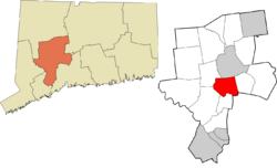 Naugatuck's location within the Naugatuck Valley Planning Region and the state of Connecticut