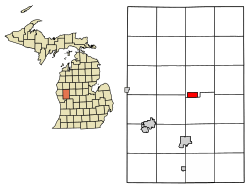 Location of White Cloud, Michigan