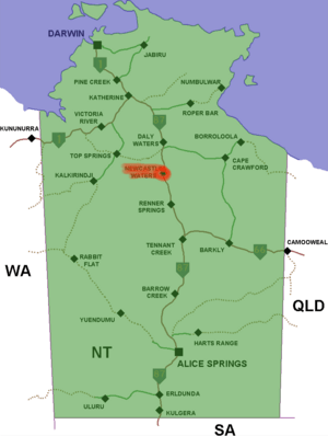 Newcastle waters location map in Northern Territory