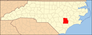 North Carolina Map Highlighting Duplin County