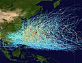 Pacific typhoon tracks 1980-2005
