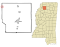 Panola County Mississippi Incorporated and Unincorporated areas Crenshaw Highlighted
