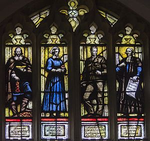 Peterborough, St John the Baptist church window detail (31620788216)