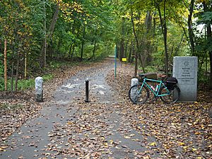 Putnam Greenway entrance from South County Trail
