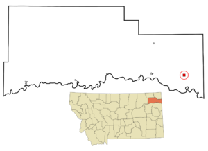 Location of Bainville, Montana