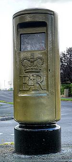 Sarah Storey's gold postbox in Poynton, Cheshire