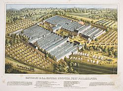 Satterlee U.S.A. General Hospital, West Philadelphia, c1864. (4679112953).jpg