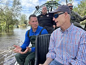Senator Rick Scott and Sheriff Chad Chronister after Hurricane Milton