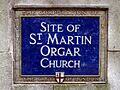 Site of St. Martin Orgar Church - Corporation of London Plaque