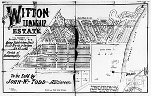 StateLibQld 2 130499 Witton Township real estate map, Indooroopilly, Brisbane, ca. 1880s