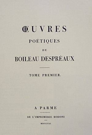 Title page. Boileau Despréaux