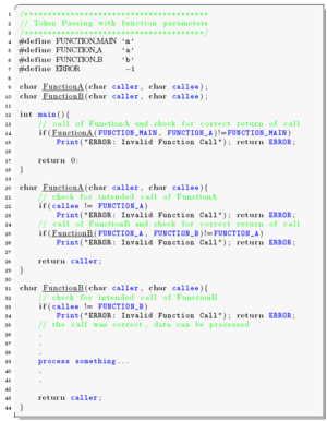 Token Passing with Function Parameters