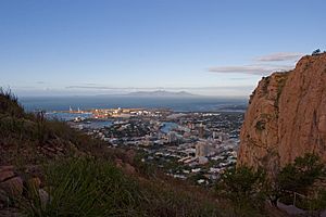 Townsville from castle hill lookout near sunset