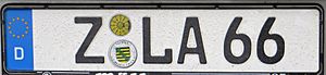 Zwickau license plate