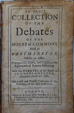 1680 Westminster House of Commons debates