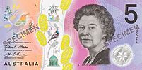 2016 Australian five dollar note obverse