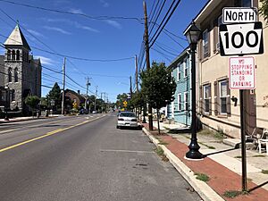2022-09-24 12 57 17 View north along Pennsylvania State Route 100 (Main Street) just north of Church Street in Macungie, Lehigh County, Pennsylvania