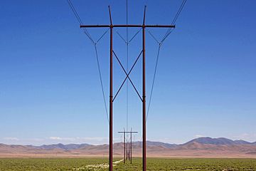 A342, Crescent Valley, Nevada, USA, high-voltage AC transmission towers, 2011.jpg