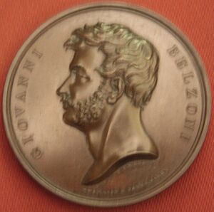 A medal depicting Giovanni Belzoni, British Museum