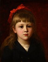 BENNER Jean Portrait de fillette Huile sur toile