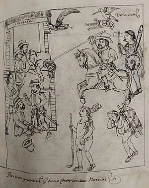 Batalla de Cempoala, en el folio 258r