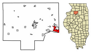 Location of Spring Valley in Bureau County, Illinois.