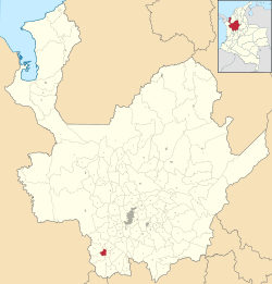 Location of the municipality and town of Hispania, Antioquia in the Antioquia Department of Colombia