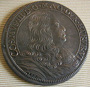 Cosimo III granduke of tuscany coins, 1670-1723, piastra 1680