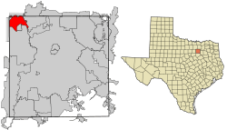Location of Coppell in Dallas County, Texas