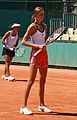 Daniela Hantuchova with Ai Sugyiama at Roland Garros 2006