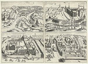 De inname van Breda door Prins Maurits op 4 maart 1590 in vier scènes - The capture of Breda by Prince Maurice in 1590 in 4 scenes-large