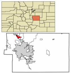 Location of Monument in El Paso County, Colorado.