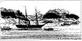 Episódios do dia 11 de Junho de 1865. Combate Naval de Riachuelo. A canhoneira Araguary aprisionando as chatas paraguayas na noite de 11 de Junho de 1865