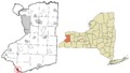 Erie County New York incorporated and unincorporated areas Gowanda highlighted