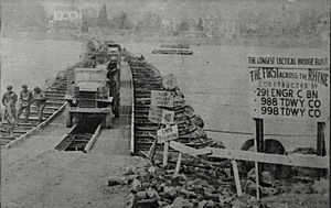 First US Army Engineer built pontoon bridge crossing the Rhine at Remagen during WW2.jpg
