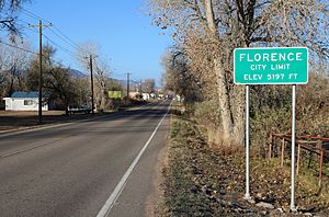 Entering Florence from the east on Colorado State Highway 115.