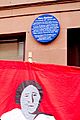 Glasgow Rent Strikes Blue Plaque at 10 Hutton Drive, Linthouse, and Mary Barbour banner