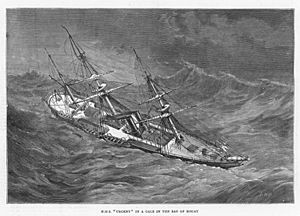 HMS 'Urgent' in a Gale in the Bay of Biscay - The Graphic 1871