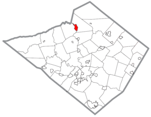 Location of Hamburg in Berks County, Pennsylvania.
