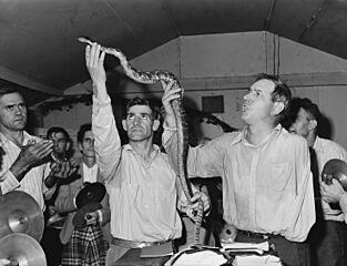 Handling serpents at the Pentecostal Church of God. (Kentucky) by Russell Lee. - NARA - 541335
