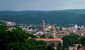 View of the old town Bad Hersfeld, taken from the Tageberg